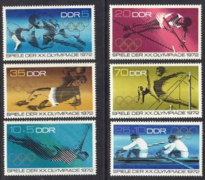 GERMANY DDR SCOTT #1370-73, B166-67 MNH  1972 OLYMPICS