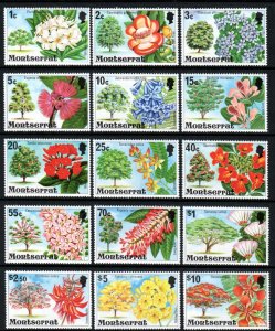 Montserrat Stamp 340-354  - Flowering trees