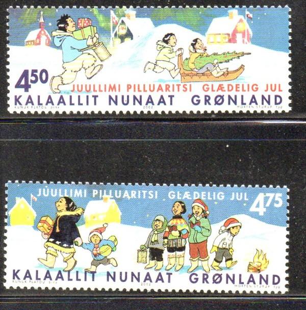 Greenland Sc 403-4 2002 Christmas stamp set mint NH