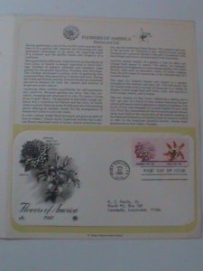 ​UNITED STATES 1981-FLOWERS OF AMERICA:-FDC WITH HISTORY PAGE-MNH VF-LAST ONE