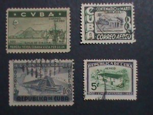 ​CUBA FOUR VERY OLD USED CUBA -STAMP-VF WE SHIP TO WORLD WIDE AND COMBINE