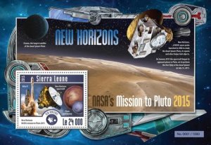 Sierra Leone 2015 SPACE PLUTO NEW HORIZONS s/s Perforated Mint (NH)