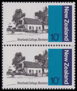 New Zealand 1188 Architecture Riverlands Cottage Blenheim 10c vert pair MNH 1979