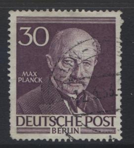 Germany-Occupation- Scott 9N92 - Max Planck -1953 - VFU -Single 30pf Stamp