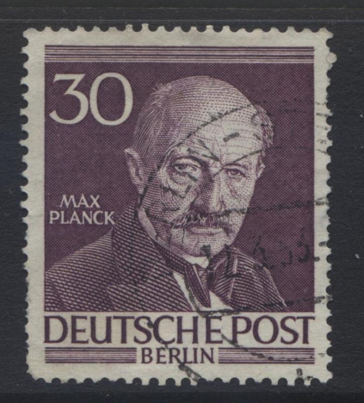 Germany-Occupation- Scott 9N92 - Max Planck -1953 - VFU -Single 30pf Stamp