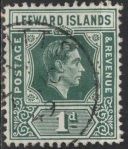 Leeward Islands 121 (used) 1p George VI, grn (1949)
