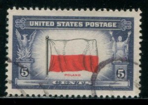 909 US 5c Poland, used