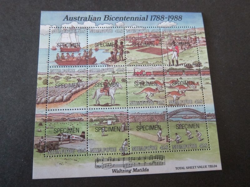 Tonga Niuafo'ou 1988 Sc 98 Sheet(12) SPECIMEN MNH -scare