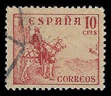 Spain #665 Used VLH; 5c El Cid (1938)