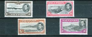 ASCENSION 1938 George VI 4 values, multiple  scarce 13.5 perf. MINT cat.£268