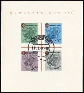 Germany Stamps # 6NB6a Used XF Souvenir Sheet Scott Value $1,050.00