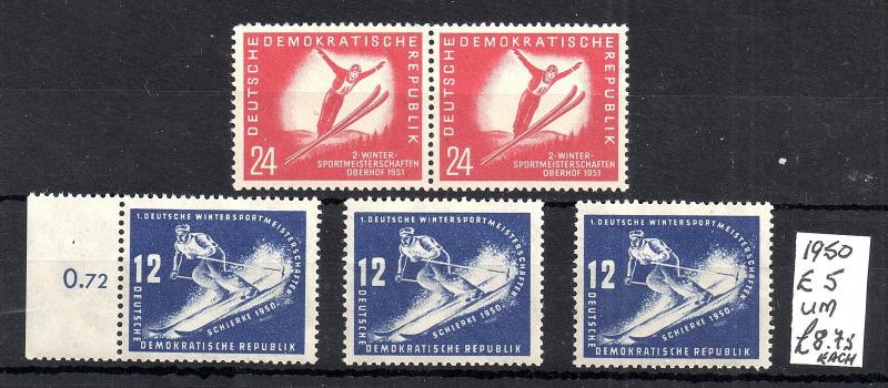 Deutschland DDR 1950 & 1951 Wintersport ungebraucht WS6006