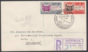 SOUTH AFRICA 1954 Centenary registered FDC - Convention pmk.................L686