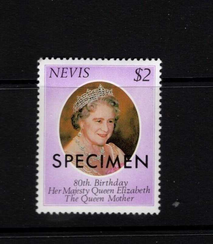 Nevis #113 VFMNH Queen Mother  set overprinted Specimen