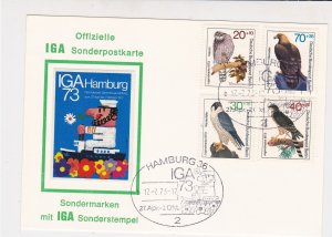 Germany 1973 Hamburg Int.Garden Ex. Cinderella Birds Special Stamps Card Rf29252