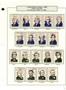 SC# 2216-19 - (22c) - Ameripex - 4 USED sets of 9 single presidents