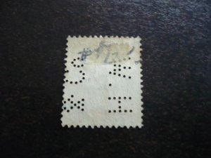 Stamps - Hong Kong - Scott# 8 - Used Perfin Part Set of 1 Stamp