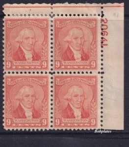 BOBPLATES #714 Washington Upper Right Plate Block 20641 F-VF LH SCV=$32.5 *