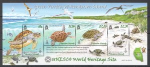 Ft101 2008 Pitcairn Islands Green Turtles Of Henderson Island #768-71 Bl50 Mnh