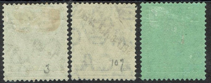MALTA 1922 KGV SELF GOVERNMENT 1/2D 21/2D AND 1/- WMK MULTI CROWN CA 
