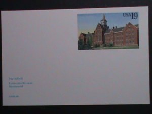 ​UNITED STATES-1991-BICENTENNIAL-UNIVERSITY OF VERMONT OLD MILL-MNH- POST CARD