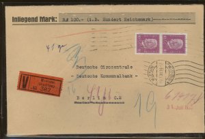 Germany Mi 418 1930 Cover, Wax Seals on reverse 