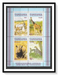 Tanzania #322a Endangered Wildlife Souvenir Sheet MNH