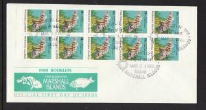 Marshall Islands 170a Fish Booklet 1988 U/A FDC 