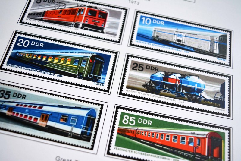 COLOR PRINTED EAST GERMANY DDR/GDR 1949-1990 STAMP ALBUM PAGES (334 ill. pages)