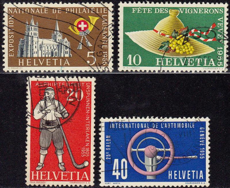 Switzerland - 1955 - Scott #351-54 - used