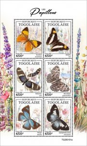 TOGO - 2025 - Butterflies - Perf 6v Sheet - Mint Never Hinged
