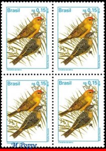 2488 BRAZIL 1995 CANARY, BIRDS, MI# 2677 RHM 718, BLOCK MNH