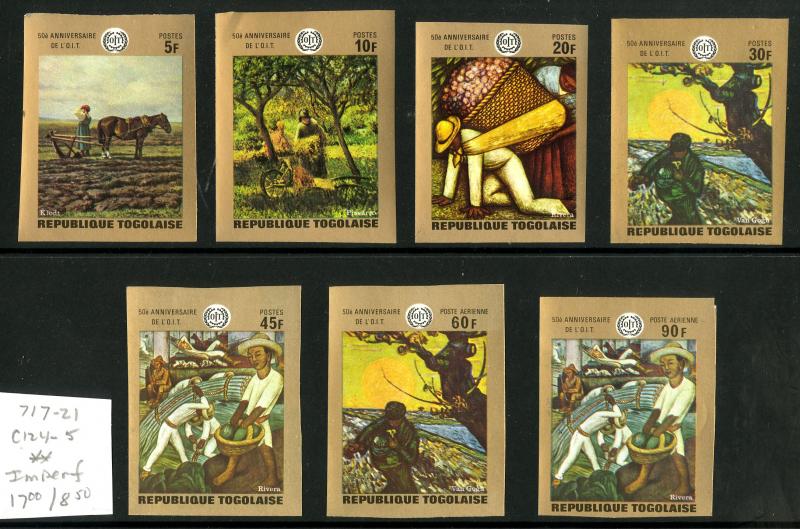TOGO 717-721 MNH IMPERF SCV $17.00 BIN $8.50 ART