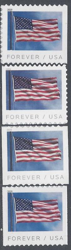 #5342-5345 (55c Forever) US Flag Booklet and Coil Complete Set 2019 Mint NH