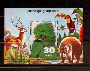 GUATEMALA Sc C680 NH SOUVENIR SHEET OF 1979 - BIRDS & ANIMALS