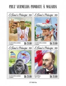 SAO TOME - 2019 - Red Cross Fight Against Malaria - Perf 4v Sheet  - M N H
