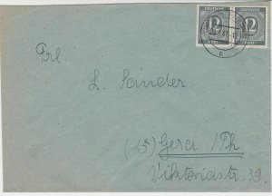 Germany 1947 Allied Occupation to Thuringia Hamburg Cancel Stamps Cover Ref23232