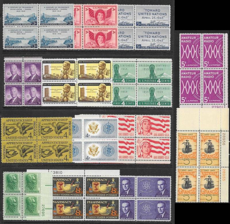 UNITED STATES (265) Blocks/Plate Blocks (Gallatin PBs) ALL MNH Face Value=$47+