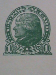 ​UNITED STATES-1875 OVER 140 YEARS-THOMAS JEFFERSON MNH PAID POST CARD VF