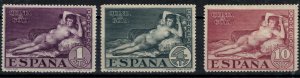 Spain #377-9 Goya nudes High Values CV $14.65