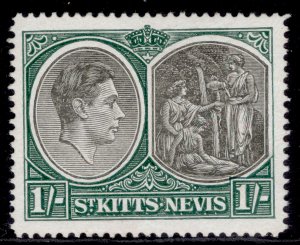 ST KITTS-NEVIS GVI SG75b, 1s black & green, NH MINT. PERF 14 ORDINARY