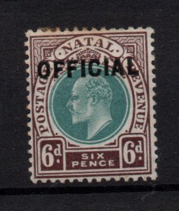 Natal KEVII 6d Official (Toning) mint MH #O5 WS36276