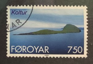Faroe Island 2000 Scott 385 used - 750o,  view of Koltur island