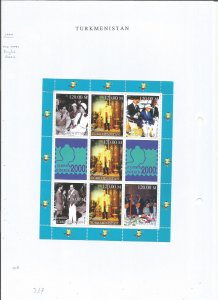 TURKMENISTAN - 2000 - Bangkok 2000 - Perf 9v Sheet - M L H -Private Issue