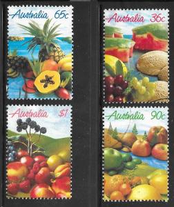 Australia 1015-1018: Fruits, used, VF