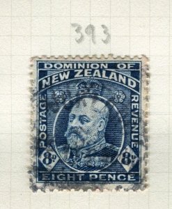 NEW ZEALAND; 1909-12 early Ed VII issue fine used Shade of 8d. value