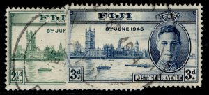 FIJI GVI SG268-269, 1946 VICTORY set, FINE USED.