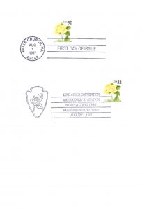 Signed USPS FDC Ceremony Program 3054 C2 Yellow Rose Coil 2 Cancel Americover 97