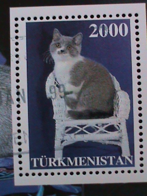 TURKMENISTAN-1999 LOVELY BEAUTIFUL CAT CTO S/S VERY FINE- CLEAR FANCY CANCEL