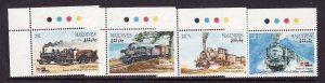 Maldive Is.-Sc#1553//60-unused NH 1/2 set-Trains-Locomotives-Railways-1991-